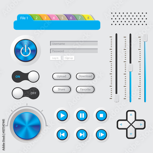 Realistic vector buttons