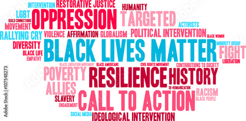 Black Lives Matter Word Cloud on a white background. 