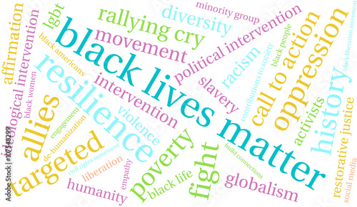 Black Lives Matter Word Cloud on a white background. 