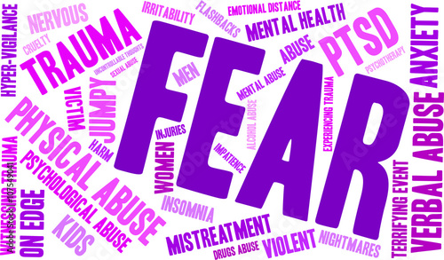 Fear word cloud on a white background. 