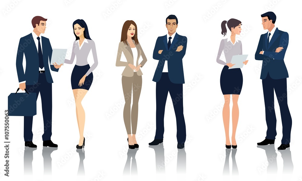 Obraz premium businessmen and their assistants