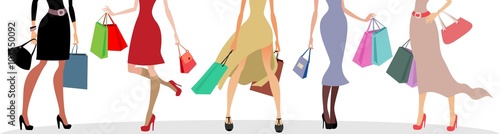 model, fashion clothes and shopping