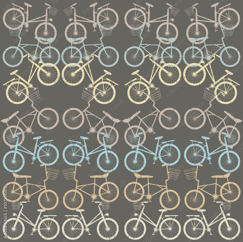 Pattern with retro bicycles Pattern with retro bicycles