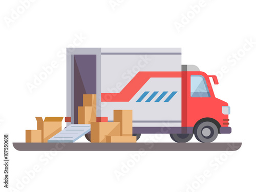 Delivery truck with box