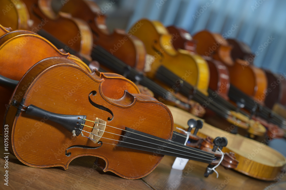 Fototapeta premium Close up shot of violins