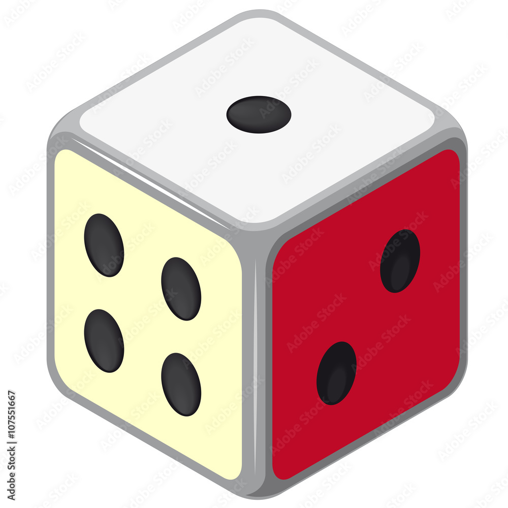 Yellow, red side. Risk situation. Casino icon. Flatten isolated master vector illustration Yellow, red side. Risk situation. Casino icon. Flatten isolated master vector illustration