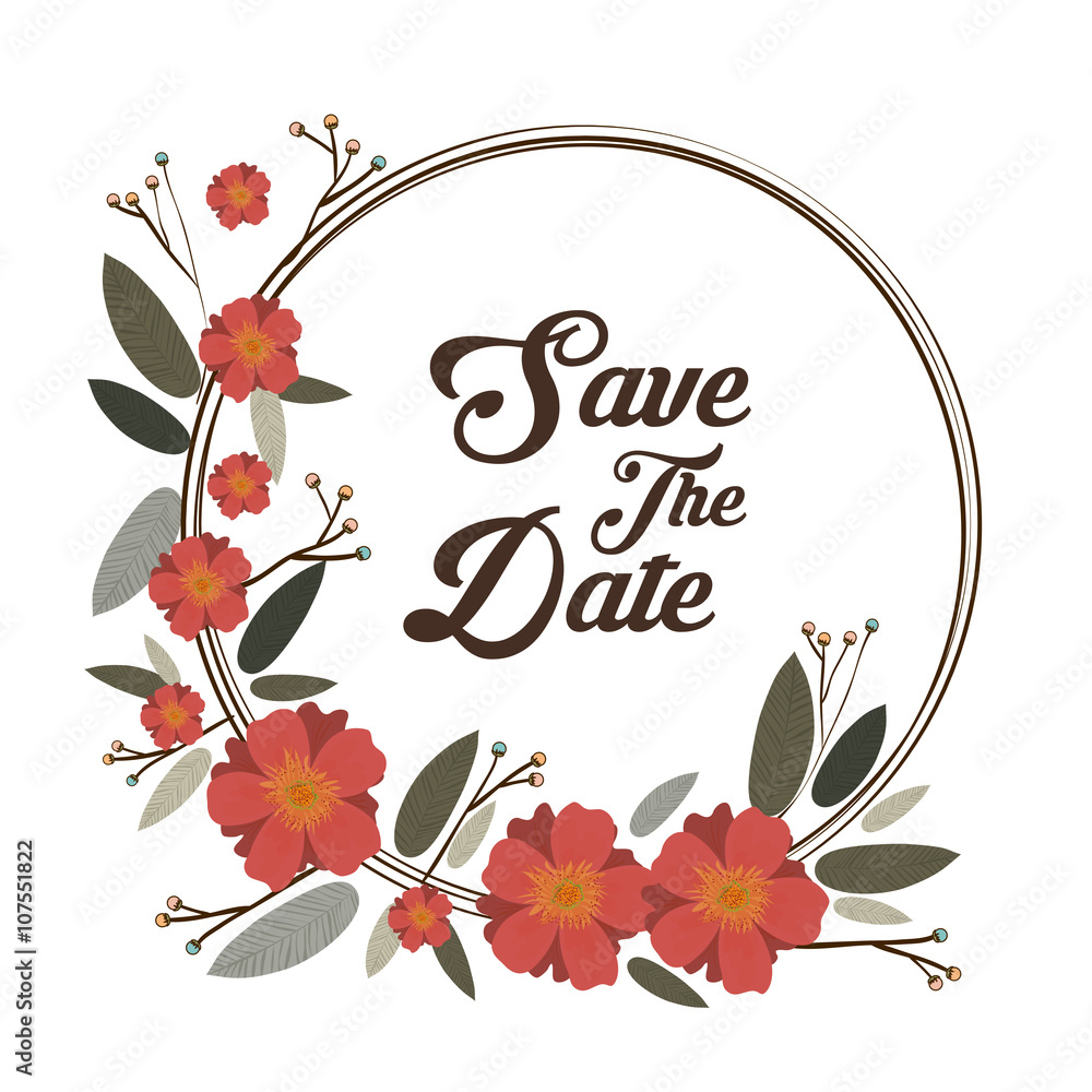 Save the date graphic design, vector illustration