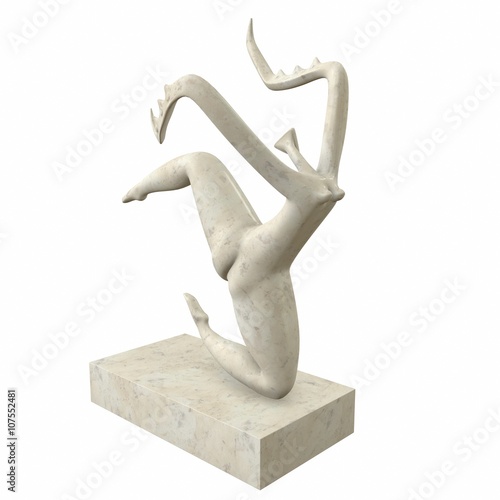 Sculpture Dance Mantis. 3d illustration