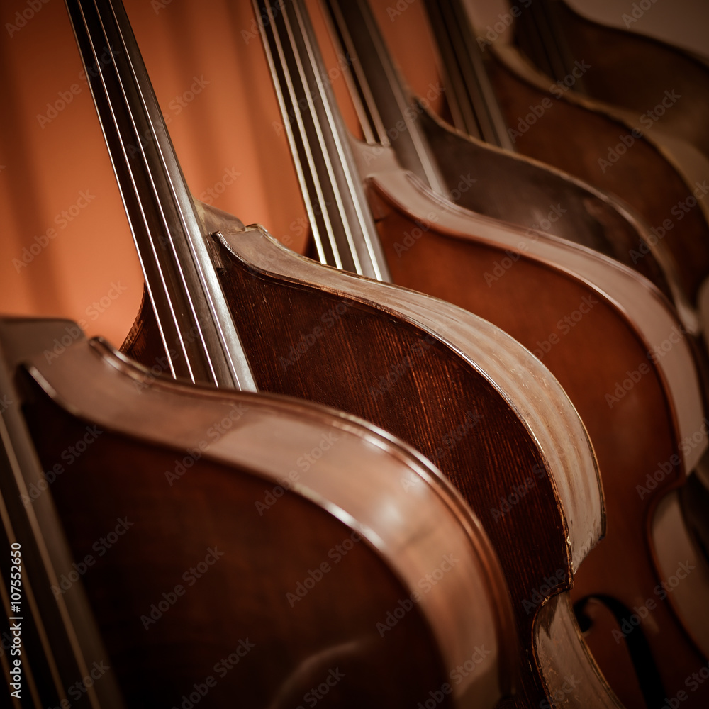 Group of cellos in the workshop violin maker Group of cellos in the workshop violin maker