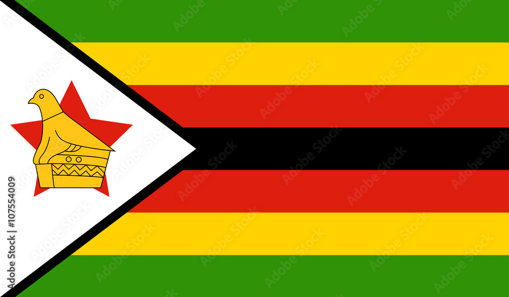 Zimbabwe Flag - obrazy, fototapety, plakaty 