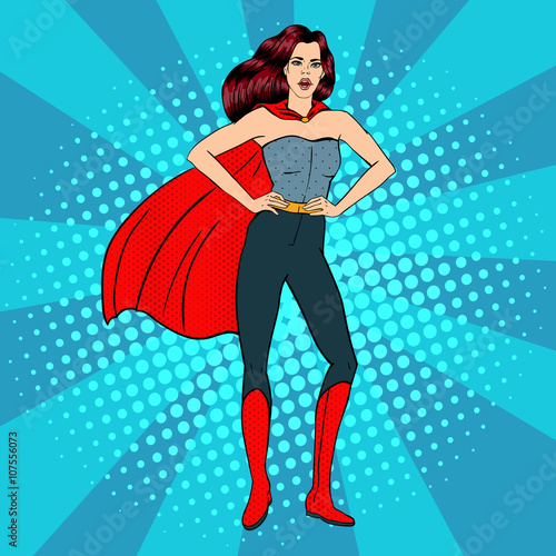 Super Woman. Female Hero. Superhero. Girl in Superhero Costume.