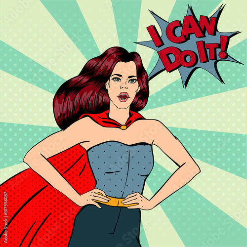 Super Woman. Female Hero. Superhero. Girl in Superhero Costume.
