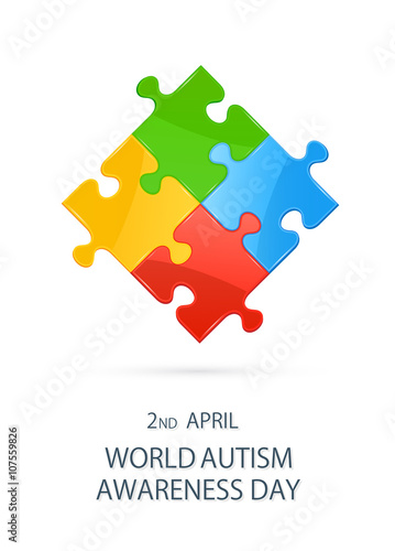 Colorful puzzle in autism awareness day