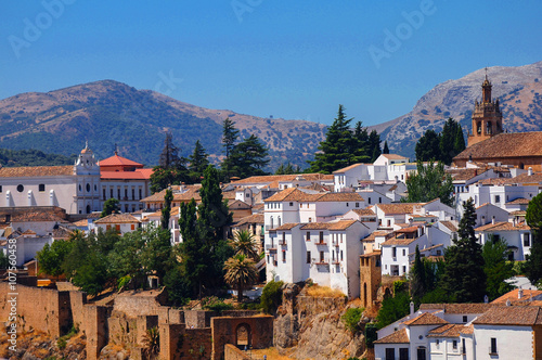Panoramic view of old Ronda houses. Andalusia, Spain
