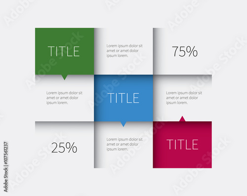 table infographic with 3 options / vector tabular graphic for business summary, report 