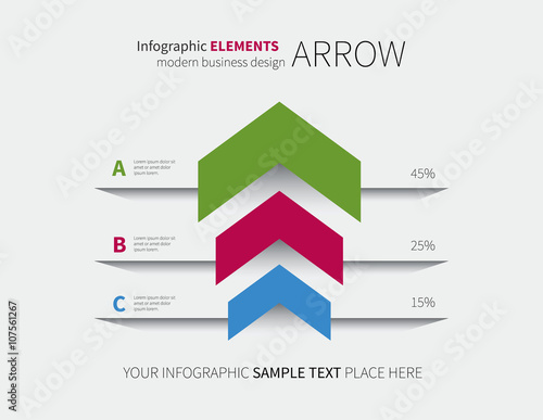 3 arrow with options / infographic steps template for business promotion or summary