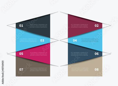 8 options infographic table / vector tabular summary in table design graphic