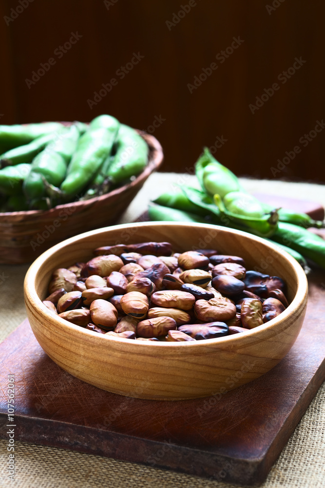 Andre steder Fuld ingeniørarbejde Roasted broad beans (lat. Vicia faba) eaten as snack in Bolivia,  photographed with natural light (Selective Focus, Focus one third into the  roasted beans) Stock Photo | Adobe Stock
