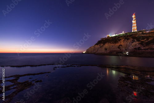 View of Rosh Hanikra from Achziv Beach photo