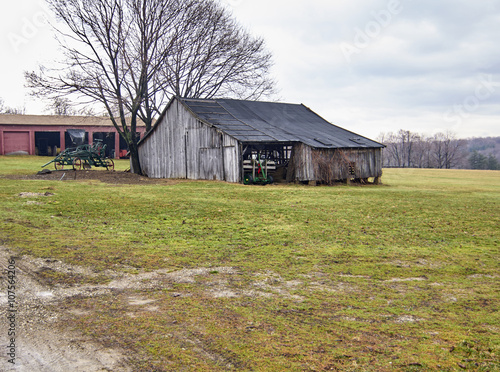 Obraz na plátně Century Village - Burton, Ohio - farm equipment shed