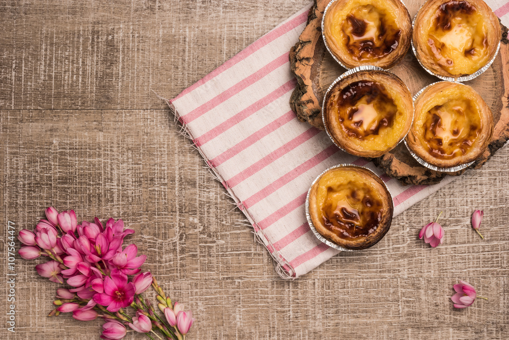 Pasteis de nata, typical Portuguese egg tart pastries from Lisbon Pasteis de nata, typical Portuguese egg tart pastries from Lisbon
