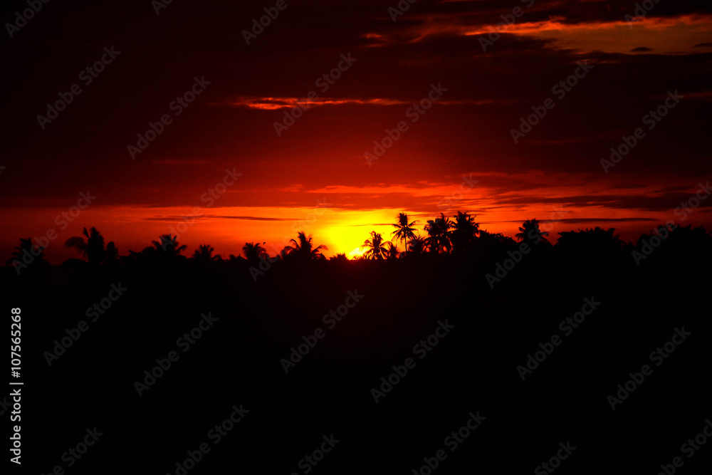 Red dark sky sunset photo