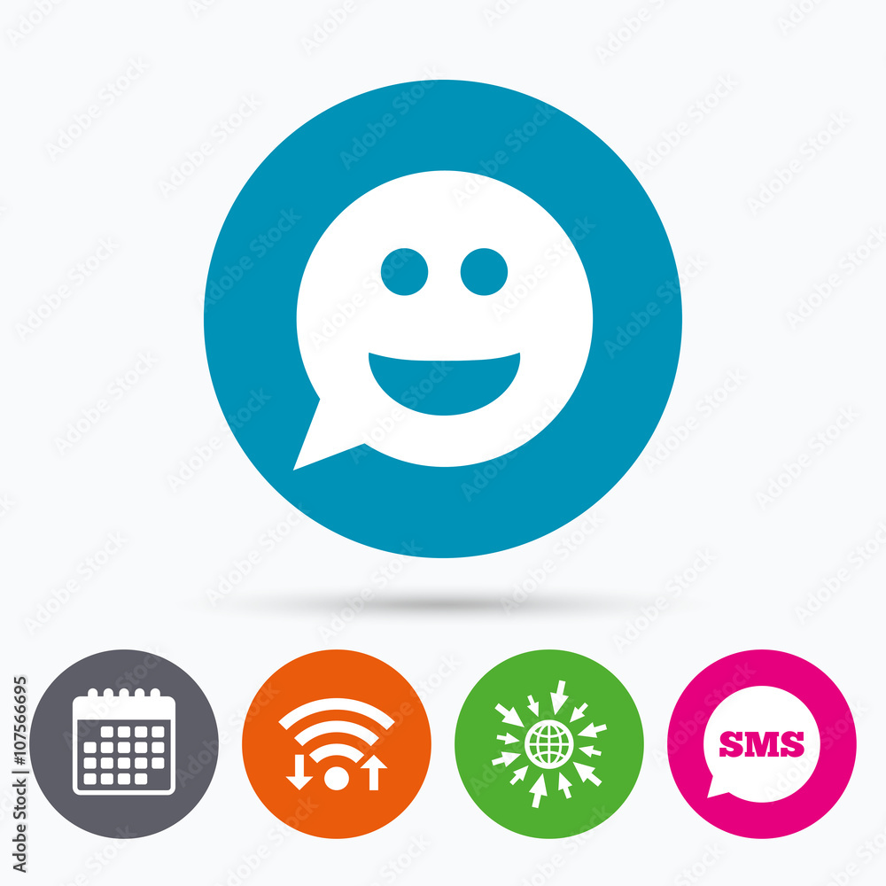 Fototapeta premium Smile face sign icon. Smiley symbol.