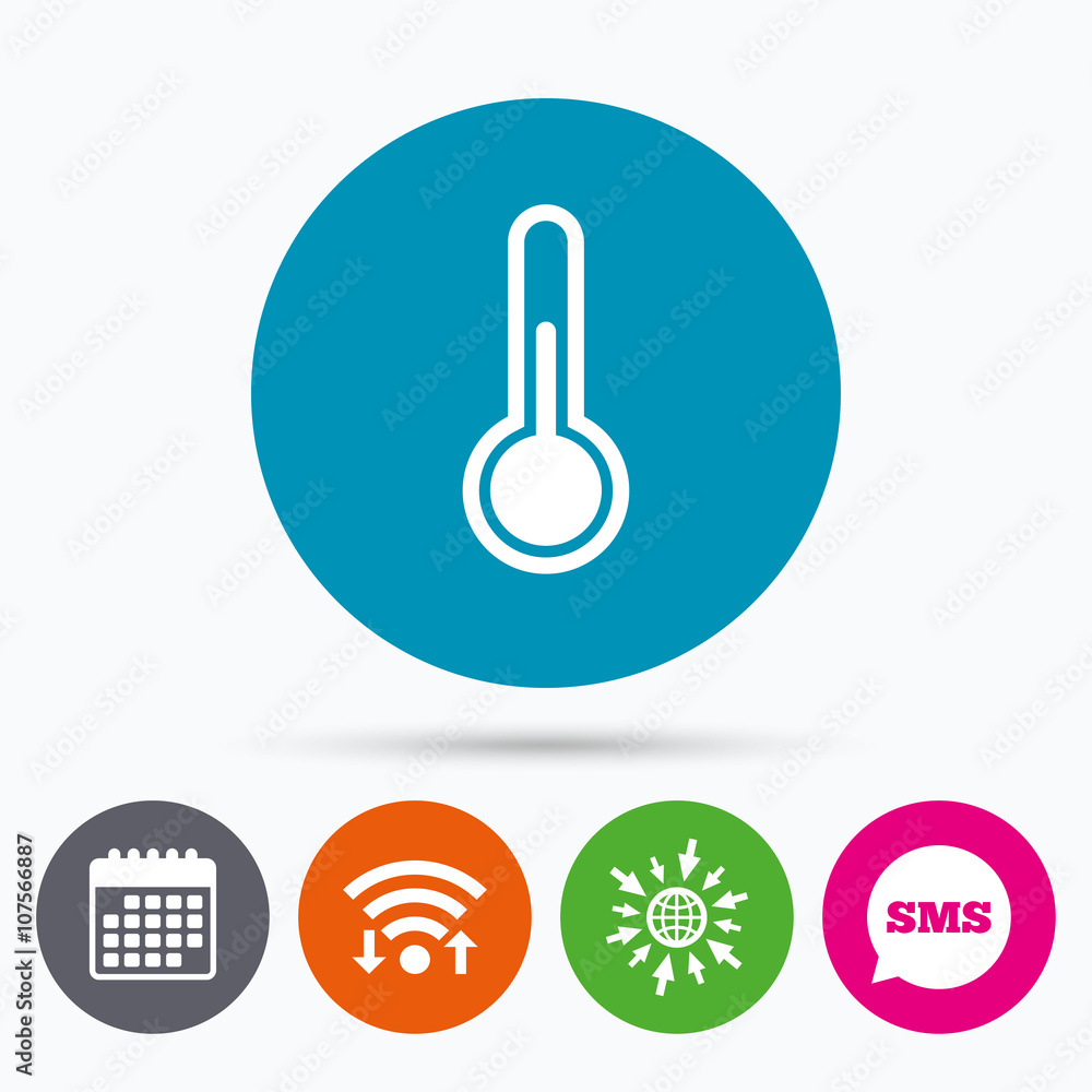 Thermometer sign icon. Temperature symbol. Thermometer sign icon. Temperature symbol.