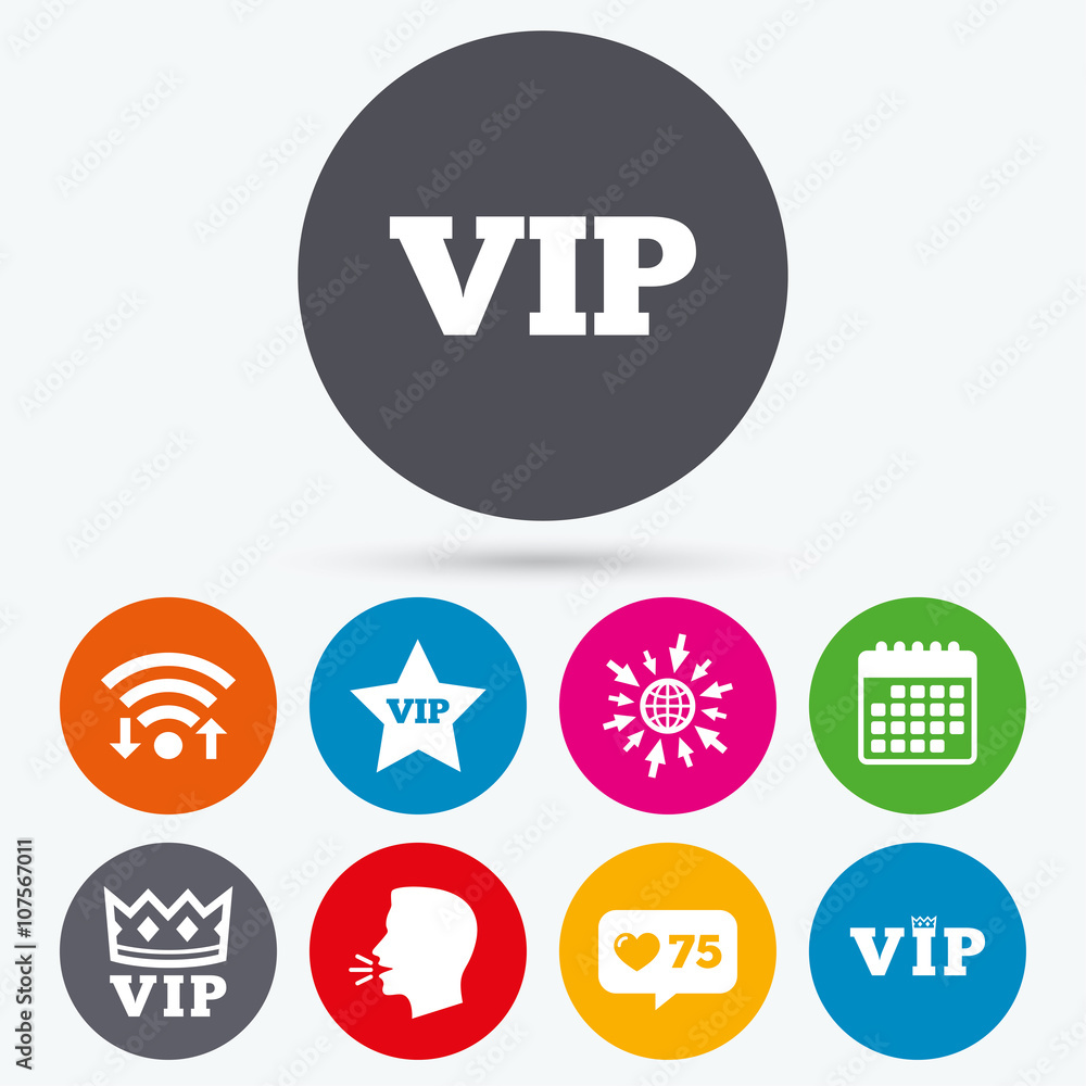 VIP icons. Very important person symbols. VIP icons. Very important person symbols.