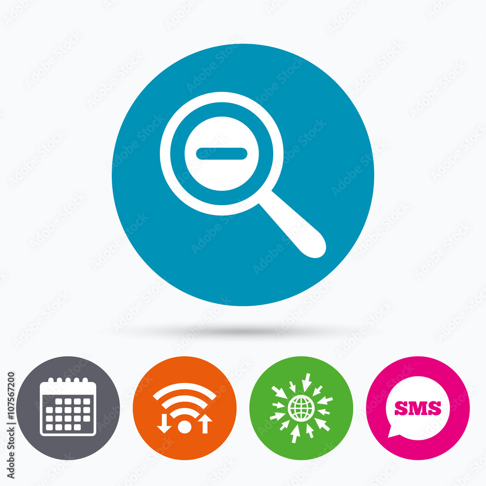 Magnifier glass sign icon. Zoom tool. Navigation Magnifier glass sign icon. Zoom tool. Navigation