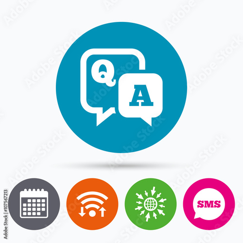 Question answer sign icon. Q&A symbol.