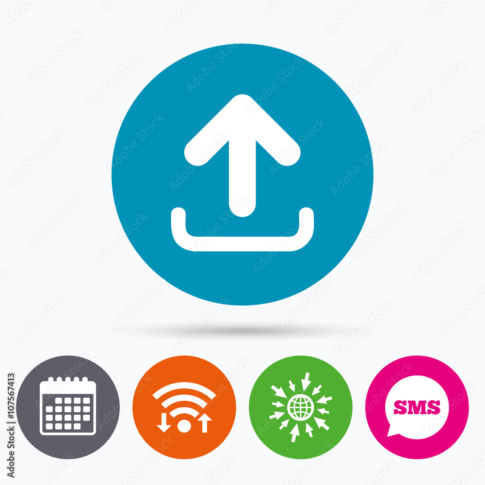 Upload sign icon. Upload button. Upload sign icon. Upload button.