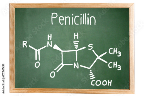 Photography Blackboard with the chemical formula of Penicillin