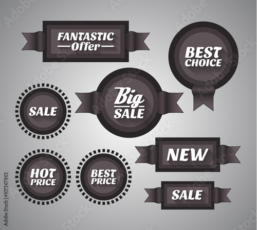 Set of business promo labels.