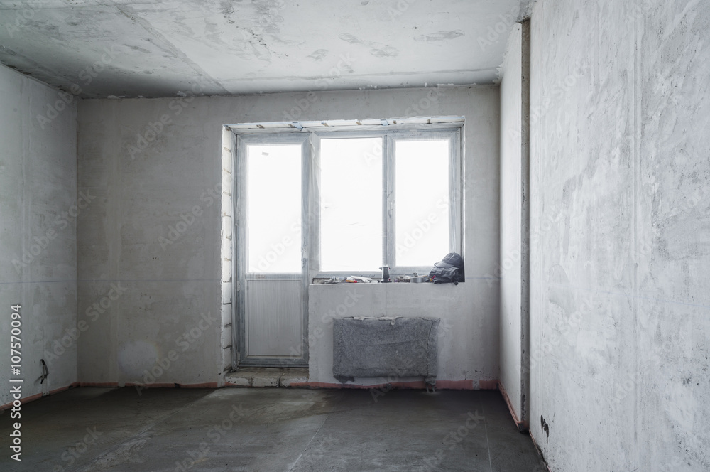 Empty room with a rough finish apartments Empty room with a rough finish apartments
