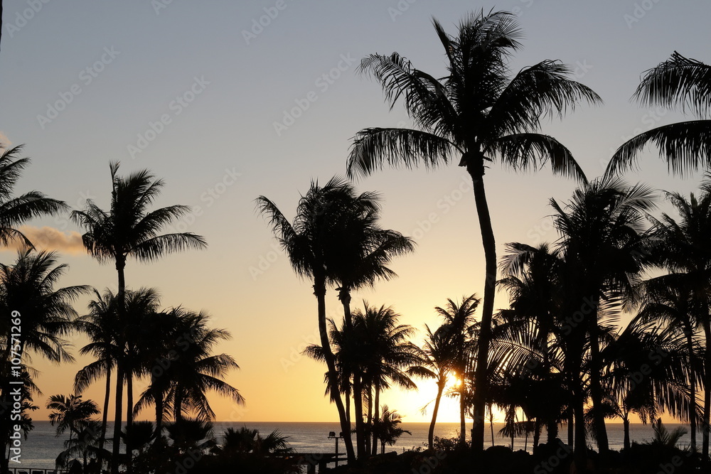 Naklejka premium グアム タモンビーチ サンセット