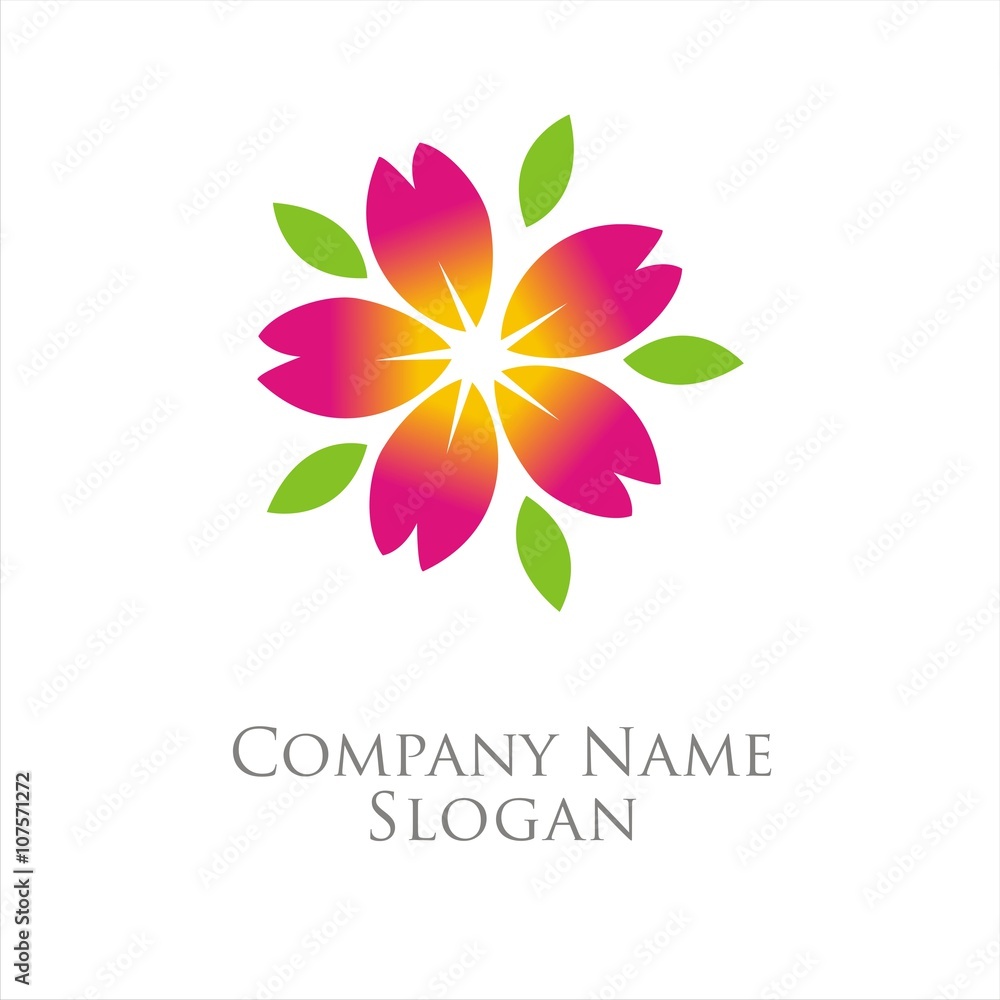 Spa Flowers Logo template