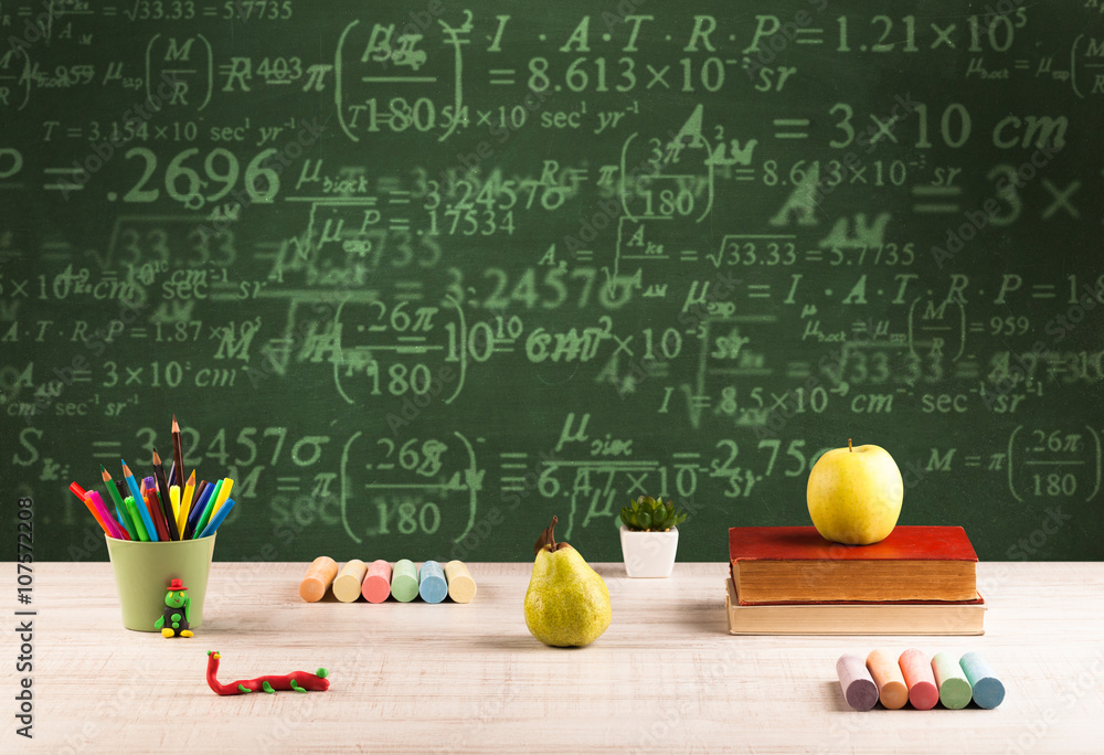 Back to school blackboard with numbers Back to school blackboard with numbers
