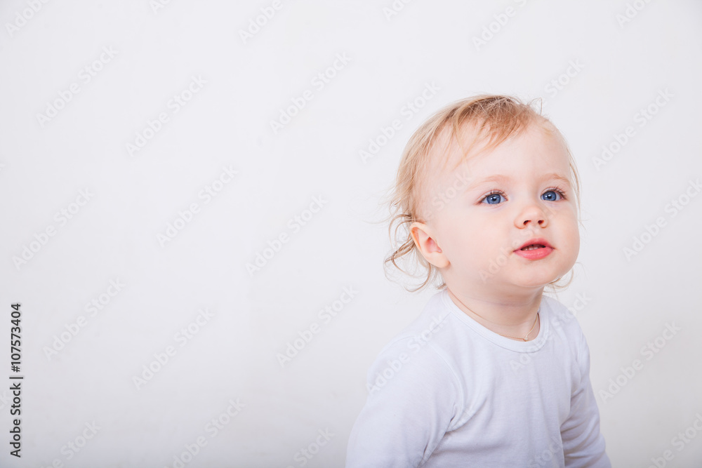 Happy baby isolated on white Happy baby isolated on white
