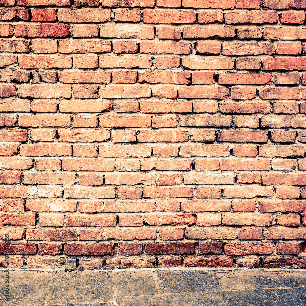 Obraz premium Old red brick wall textures and backgrounds