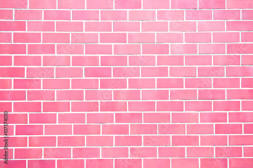 Pink new brick wall perfectly background. Best clean brick wall. Sweet and cute. Close up. Front view. © component