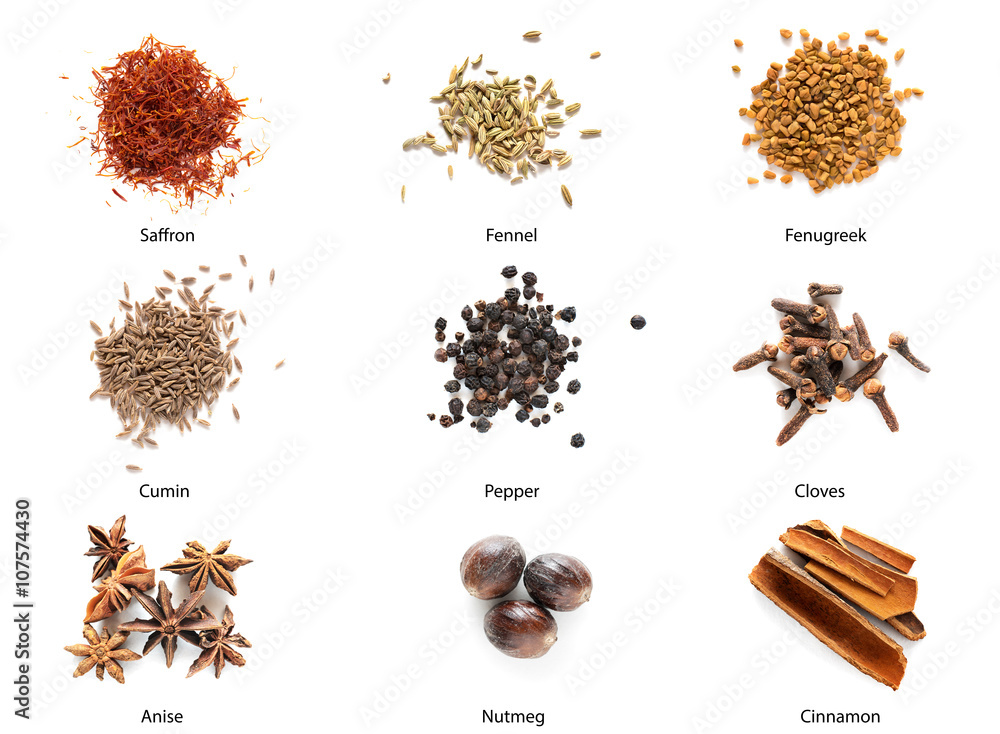 Set of different spices