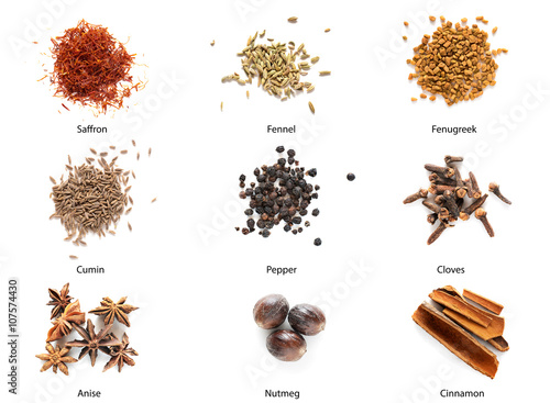 Fototapeta Naklejka Na Ścianę i Meble -  Set of different spices
