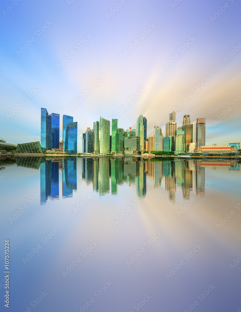 Singapore Skyline and view of Marina Bay