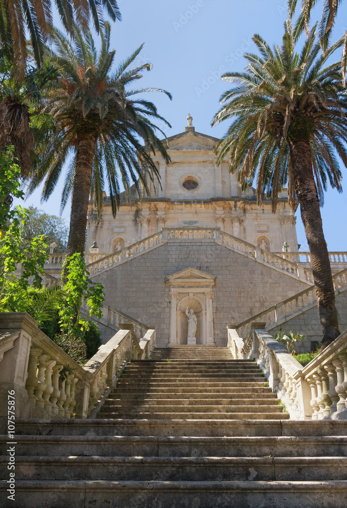 Obraz premium Birth of Our Lady Church in Prcanj town, Montenegro