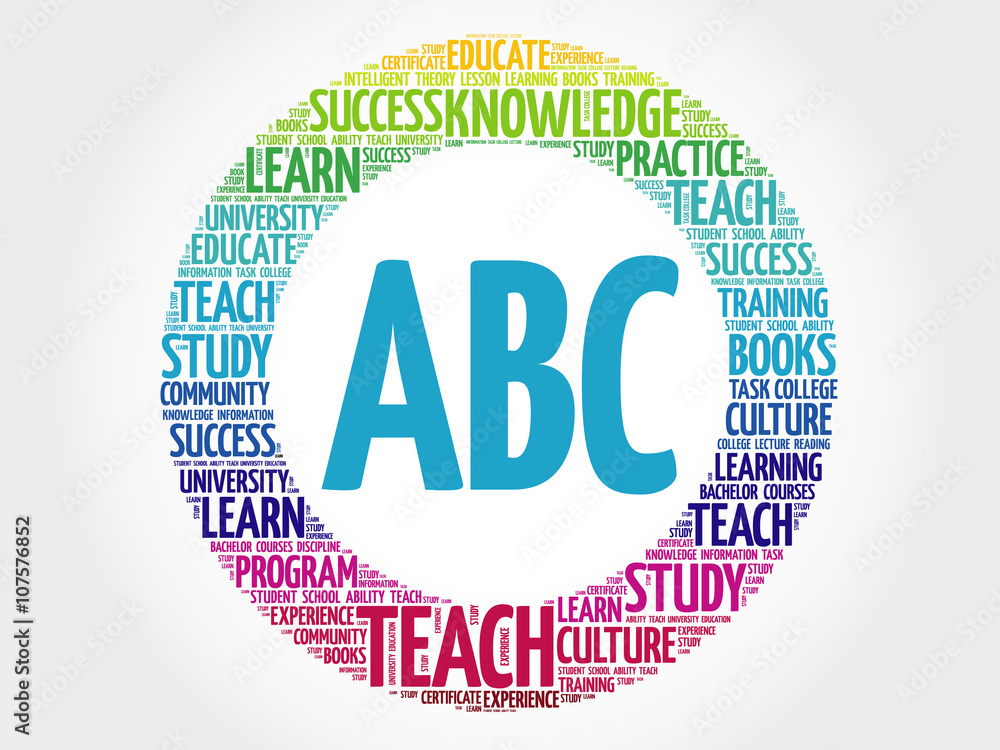 ABC word cloud, education concept ABC word cloud, education concept