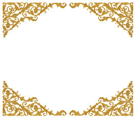 Ornament elements, vintage gold floral designs