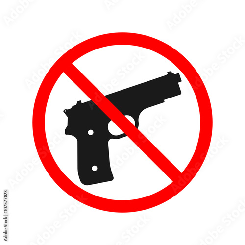 No Guns or Weapons Sign.