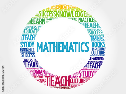 Mathematics word cloud, education concept