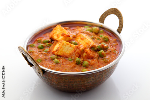 Mutter Paneer , Indian Dish Cottage cheese and Peas immersed in